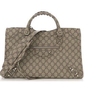 X GUCCI GG Supreme Monogram Neo Classic Silver Hardware City Beige Ebony
